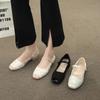 Модная летняя обувь с мелким вырезом, женские повседневные кроссовки на низком каблуке, балетки для платья, женские туфли с круглым носком, модные 2024, на каблуках, милые, удобные