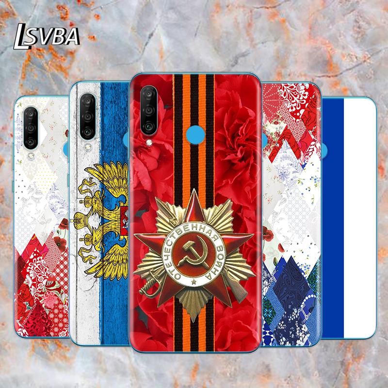 Russia Flags Emblem Soft TPU Silicone Cover For Huawei P40 P30 P20 Pro P10 P9 P8 Lite E Plus 2019 2017 Phone Case