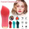Silicone Electric Facial Cleansing Brush With Heat Rechargeable Vibration Face Cleaner Deep Cleaning Pores Face Skin Care Tools