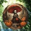 2D Flat Pendant Halloween Skull and Pumpkin Catcher - Acrylic Wreath for Home, Office and Party Decorations | Gifts for Family and Friends