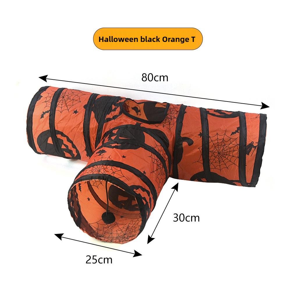 Хэллоуин Кошачий туннель Подиум Кошачий лаз Катящийся дракон Тыква Паутина Праздничные кошачьи игрушки Канал Праздничные украшения