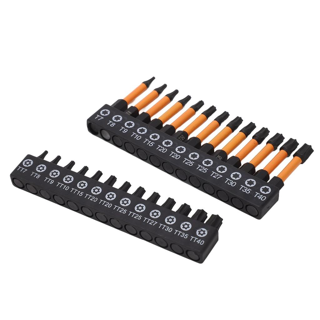 26Pcs Screwdriver Bit Star S2 Alloy Steel 14in Hex Shank Screwdriver Bit for Maintenance