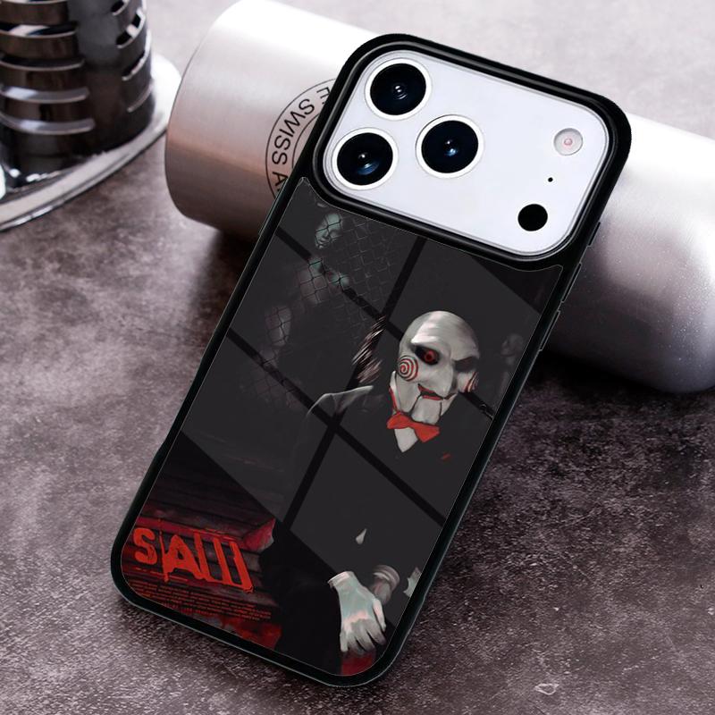 Saw Jigsaw Puppet Phone Case For iPhone 17,16e,15,14,13,12,11,Mini,Pro,MAX soft Silicone Cover