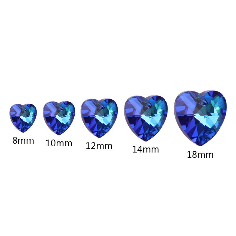 Heart Gem Crystal Rhinestone Pendant for DIY Earrings