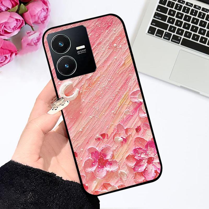 Для Vivo Y22 4G Чехол V2207 V2206 Y22s Цветная Печать Матовый ТПУ Силикон Мягкий Чехол для Телефона Для Vivo Y35 4G Ударопрочный Бампер Fundas
