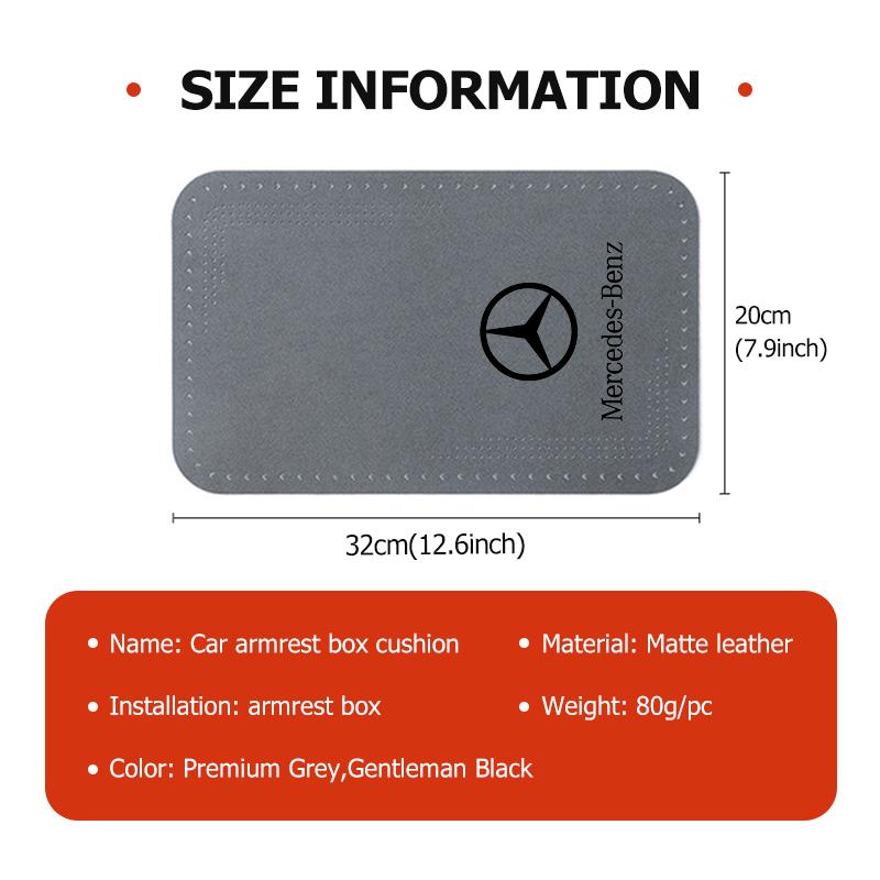 BFE3 Car Styling Leather Armrest Box Pad Center Console Protector Interior Accessories For Benz CITAN VITO SPRINTER CLS SLK Sport ML