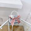 Stylish Mini Girls Handbag With Pearl Bow Design For Fashionable Princesses In Black And White Colors