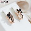 Женские серьги-гвоздики Kinel с милым черным цирконом