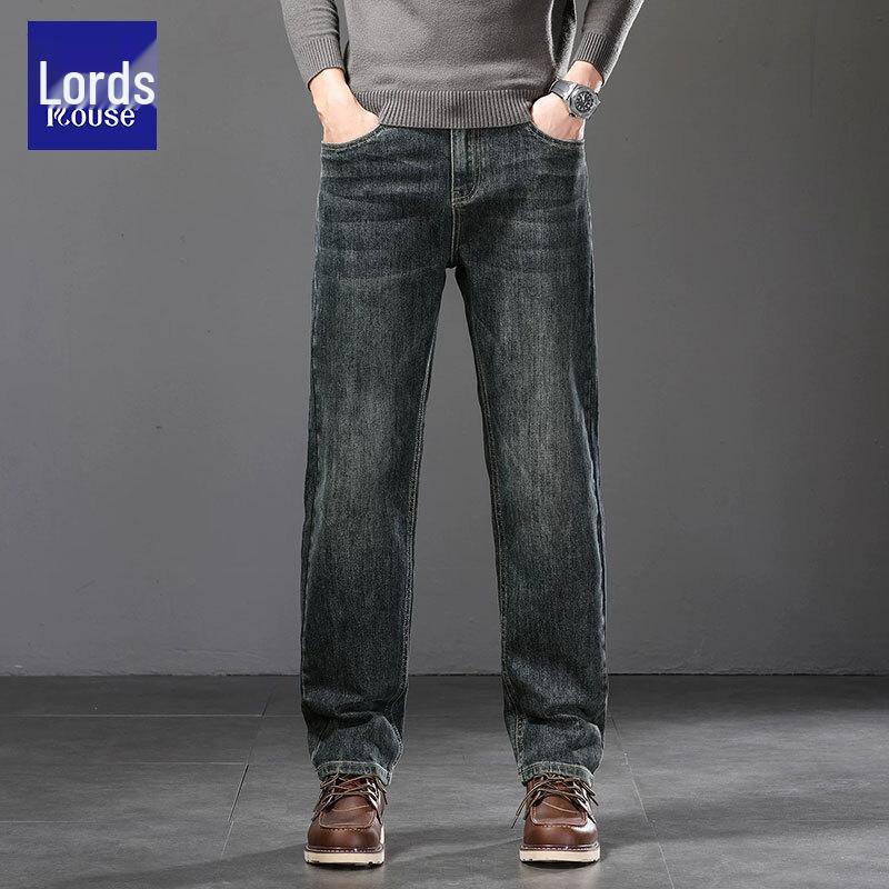 Loz Men's Casual Loose-Fit Straight-Leg Jeans