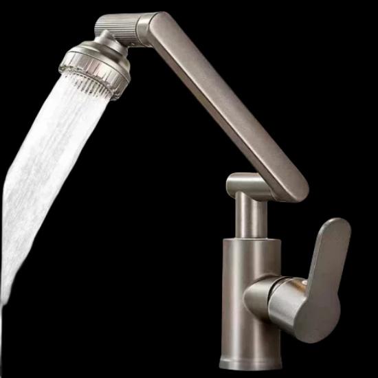 Смеситель для раковины в ванной комнате, вращающийся на 1080 градусов, для горячей и холодной воды, брызгозащищенный смеситель для раковины из сплава, смеситель для раковины с одной ручкой