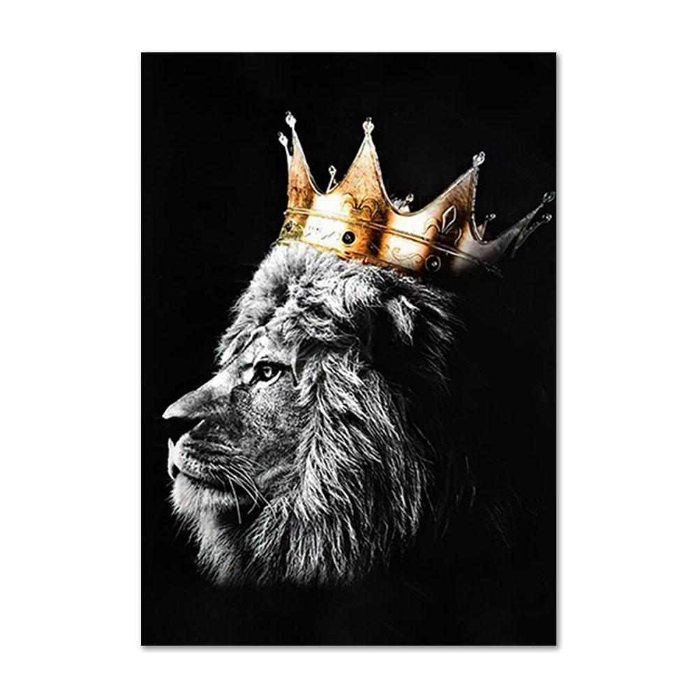 Lion Family King and Queen Wall Art Black and White Poster and Prints Modern Canvas Painting Picture Decoration Home Pictures
