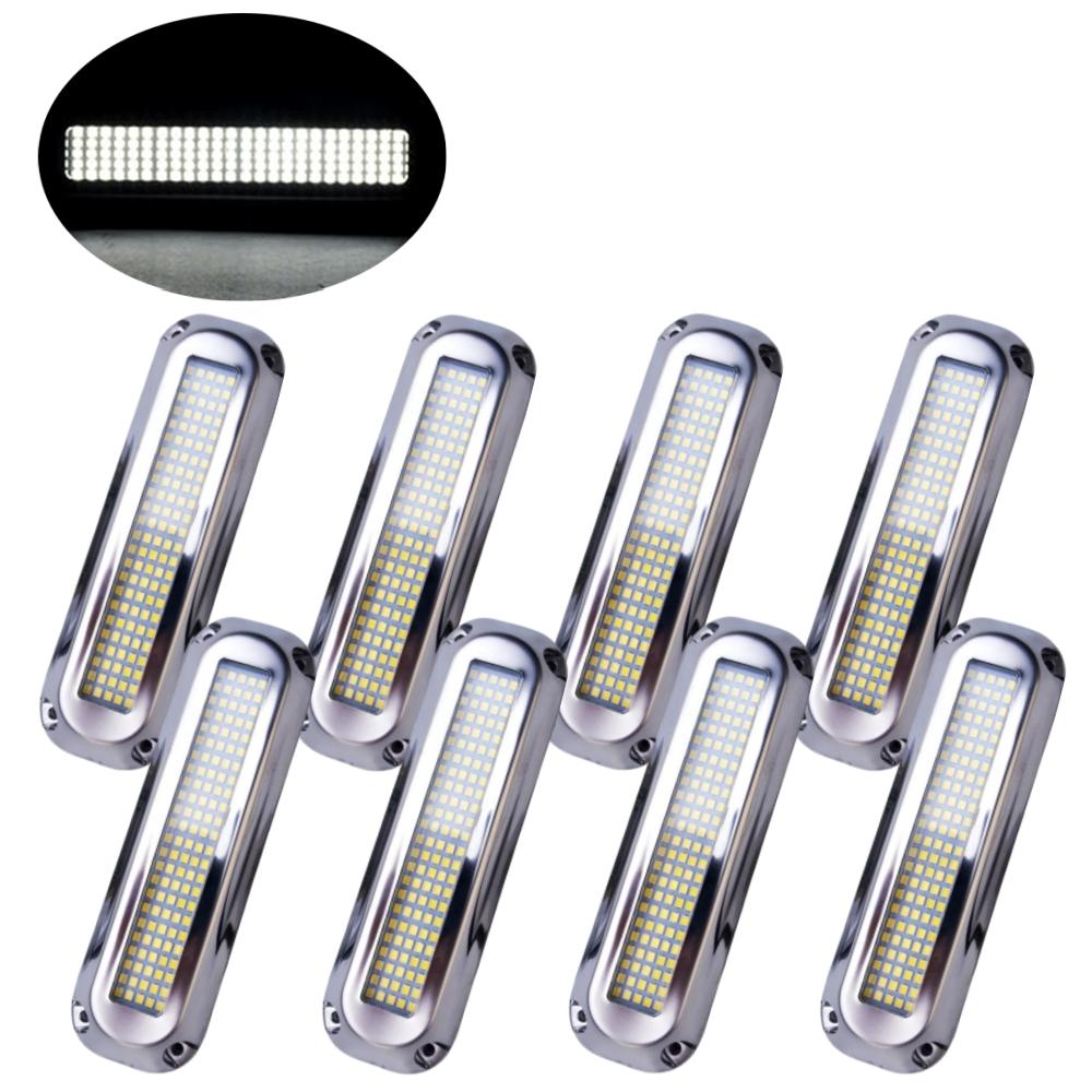 8PCS Navigation Boat Lights 120LED Underwater Lights Submersible 12v/24v Led Waterproof Yacht Marine Accessories Boats Lighting