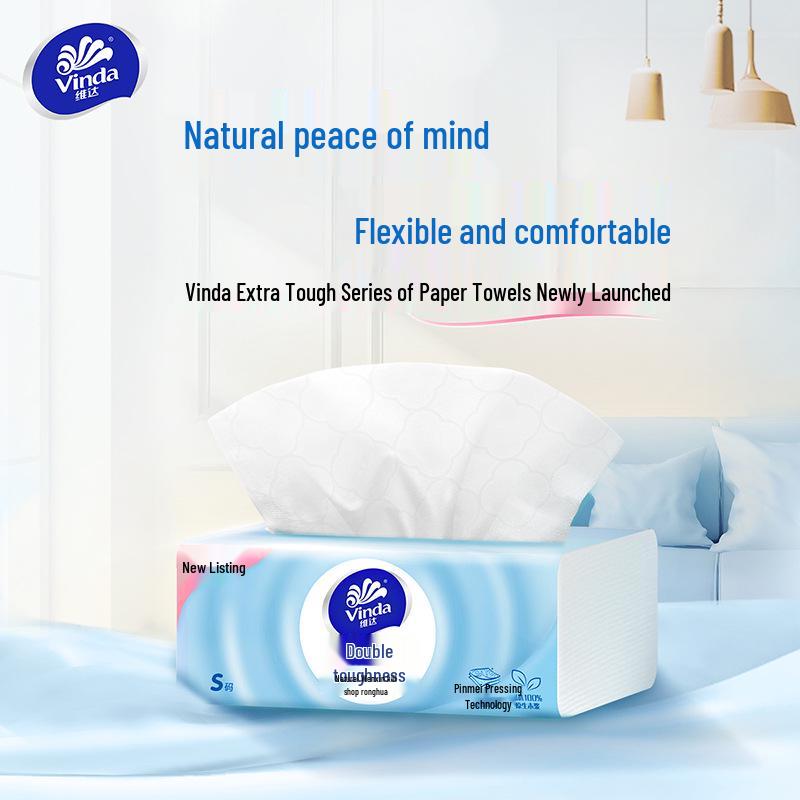 Жесткая тисненая бумага Vinda: Упаковка из 24 кусков туалетной бумаги и полотенец для рук