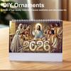 Календарь 2026 DIY Набор для алмазной живописи с бриллиантами неправильной формы для гостиной, спальни, офисного стола, для подарка