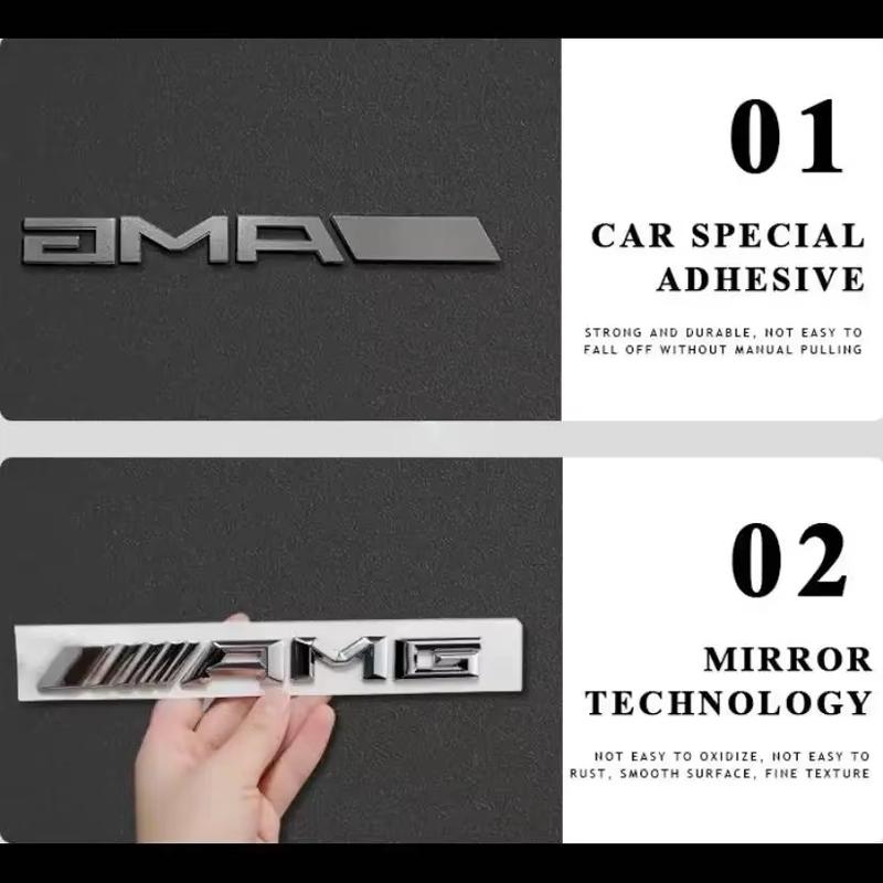 3D Metal AMG Emblem Car Rear Trunk Badge Decal Sticker Tire Valve For Mercedes Benz AMG E S C A B Class W204 W205 W203 W211 W212 CA1