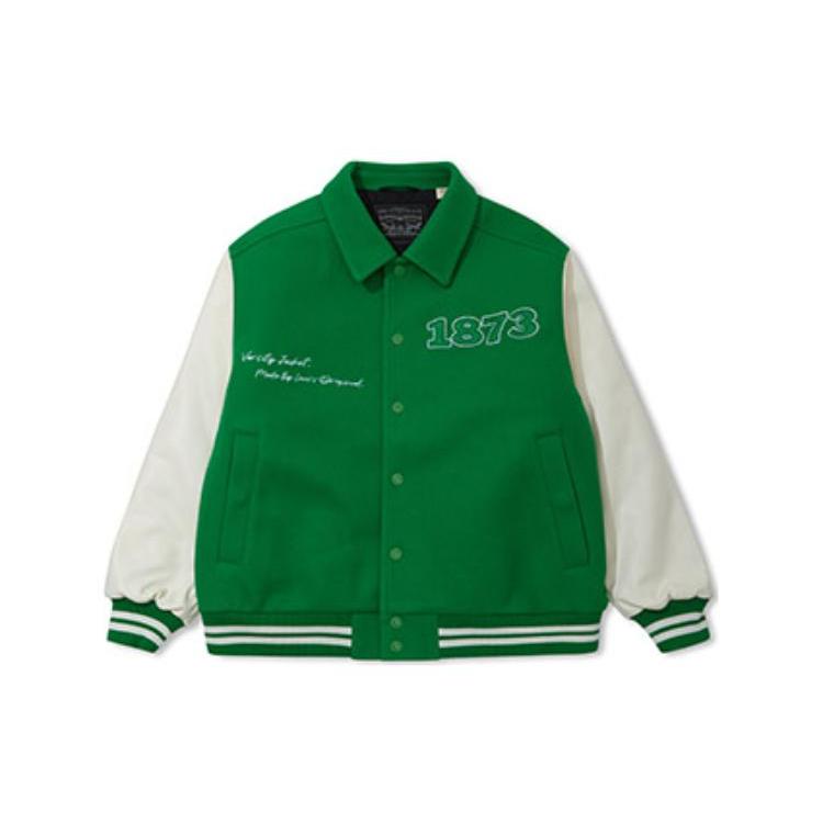 Levi's Baseball Jackets Unisex Green Lapel Moderate Straight Fit A5171-0003