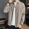 Men's Plaid Shirt Korean Style High-End Feel Autumn Loose Fit Long Sleeve American Style Casual Shirt