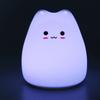 Silicone Cat Lamp 7 Colors Breathing Mode Warm White Light Cute Touch Night Light Cat Table Lamp