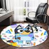 1pc B-Blucy12 Carpet, Round Rug, Comfortable, Suitable for Entryways, Living Rooms, Office, And Bedrooms, Christmas Decoration
