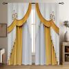 2pcs European Style Retro 3D Printed Translucent Curtains Multi-scene Polyester Rod Pocket Decorative Curtains For Living Room