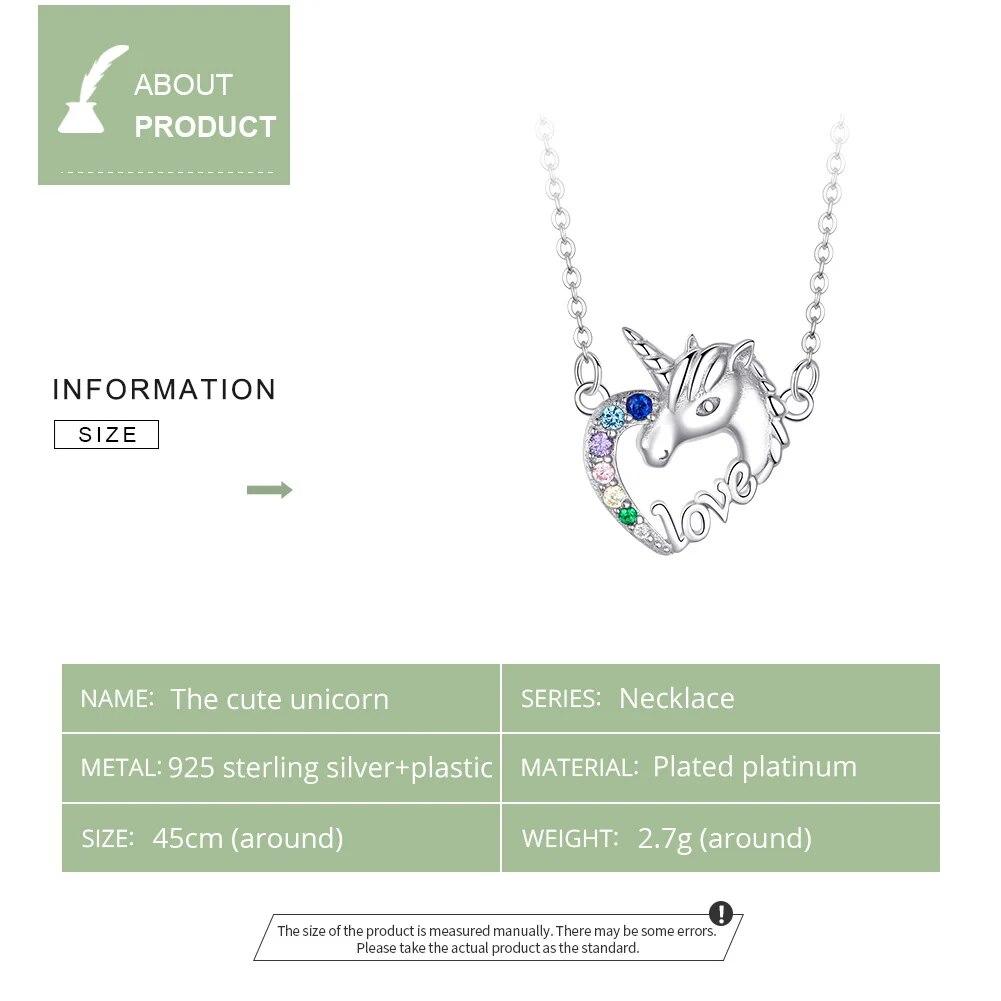 Короткое ожерелье Lucky Licorne Heart для женщин, короткое колье из стерлингового серебра 925 пробы, модный ювелирный аксессуар