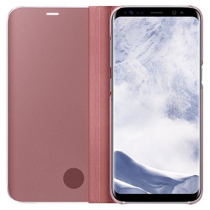 Coque Samsung Galaxy S8 Angle de visualisation optimisé Clear S-View Coque Pour Samsung Galaxy S8 (Rose Or)