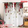 2D Flat Printing 2pcs Merry Christmas Popular Curtain Red Bow Durable Polyester Without Electricity Family Party Decoration