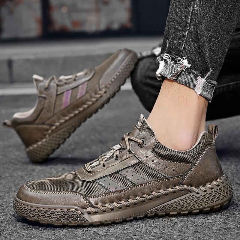 Модная и аутентичная мужская обувь. Повседневная мужская обувь ручной работы. Мужская повседневная кожаная обувь. Походная обувь.