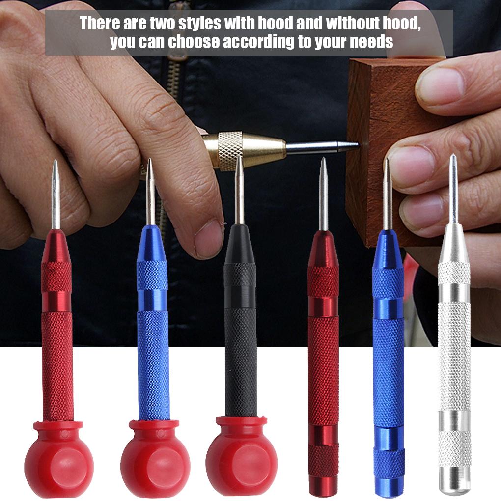 Automatic Center Pin Punch Spring Loaded Marking Starting Holes Tool Wood Press Dent Marker Woodwork Tool Drill Bit