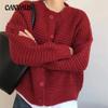 Autumn and Winter Women's Sweater Lazy Wind Button Jacket Loose Casual Knitted Cardigan