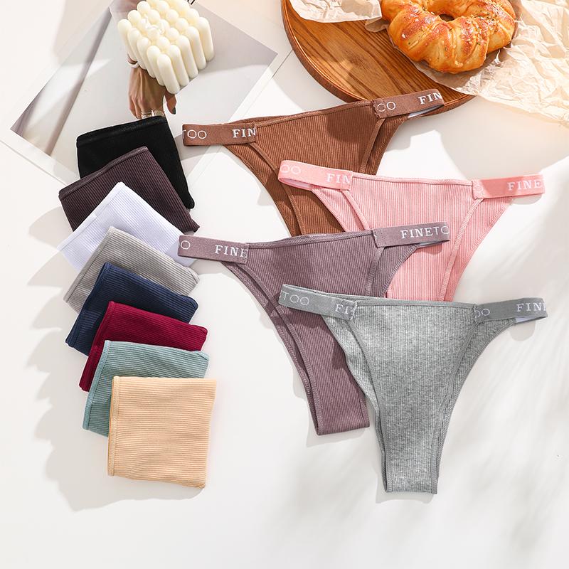 7PCS/Set Cotton Panties Briefs Women Underpants Female Sexy Panties Thong Women's Pantys Underwear Solid Color Intimate Lingerie