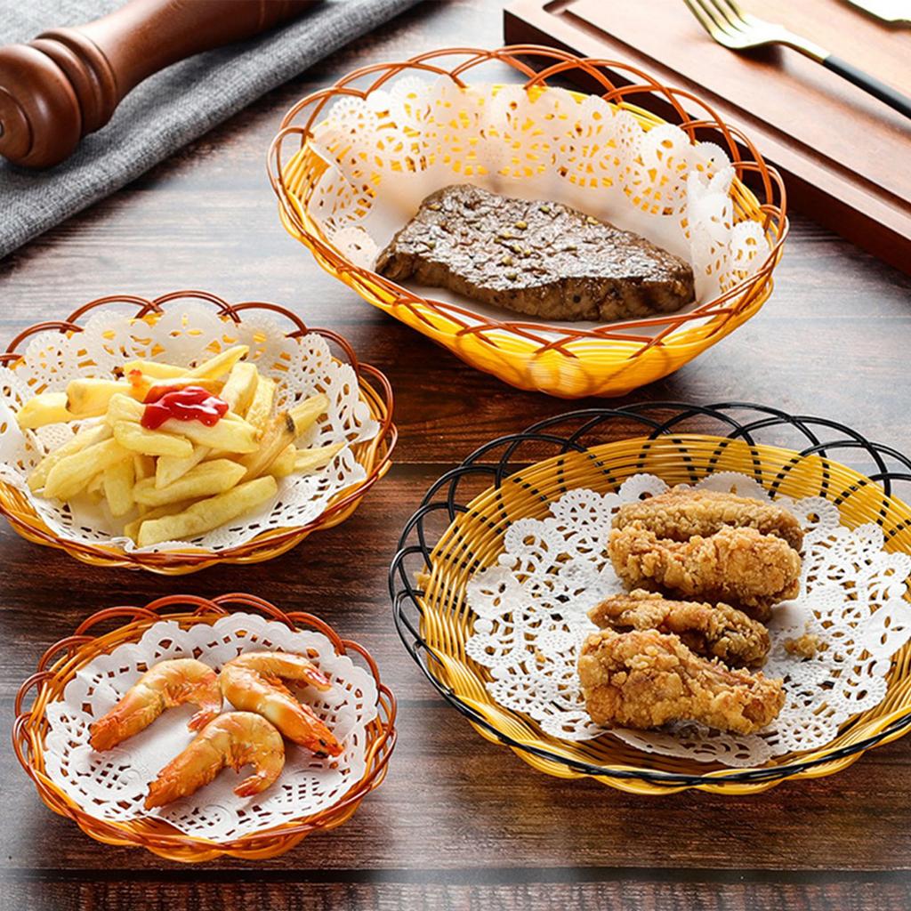 150 шт. белые кружевные круглые бумажные салфетки одноразовые полые цветочные впитывающие масло бумажные для жареной пищи