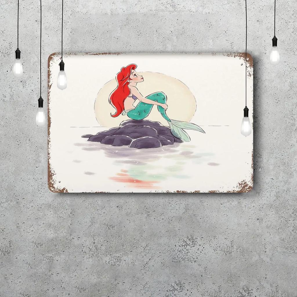 MINISO The Little Mermaid (Signature Edition) Decor Poster Tin Sign Metal Sign Decorative Plaque Pub Bar Cave Wall Decoration