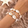 Bohemian Starfish Shell Bracelet Set: Soft Ceramic and Rice Bead Design for Women