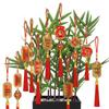 Festive Bonsai Green Plant Hanging Ornaments: Auspicious Fu Character & Lantern Decoration for Chinese New Year Housewarming