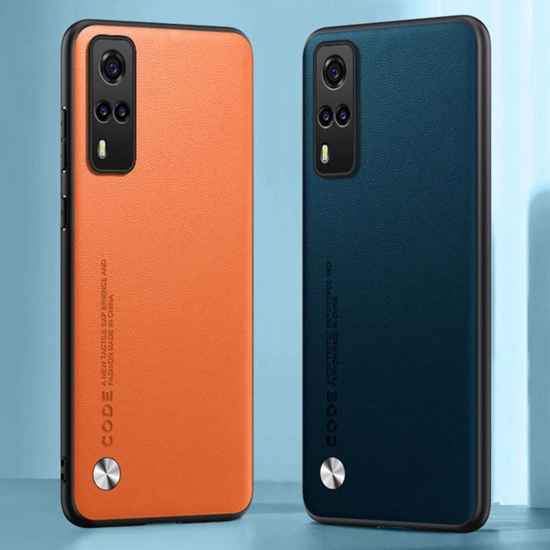 Матовый силиконовый защитный чехол для телефона Vivo Y53S 5G Y51A Роскошный чехол из искусственной кожи для Vivo Y31 Y51 Y51S Y53S 4G Задняя крышка Coque