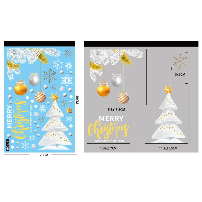 Рождественские наклейки на окна Мультяшный Санта-Клаус Снеговик Елка Наклейка на стекло Настенное украшение Счастливого Рождества для дома