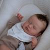 Handmade Rooted Hair Reborn Boy Doll 19 Inch Lifelike Asleep Rebirth Doll LOULOU Full Silicone Imitation Baby Doll Kid Playmate Bath Toy Birthday Gift