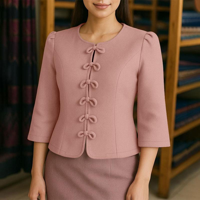 ZANZEA Женская повседневная блузка свободного кроя с круглым вырезом и рукавом 3/4