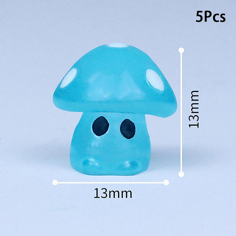 5 шт. красочные светящиеся крошечные грибы мини-статуэтки миниатюрные светящиеся грибы сказочные садовые аксессуары домашний декор своими руками