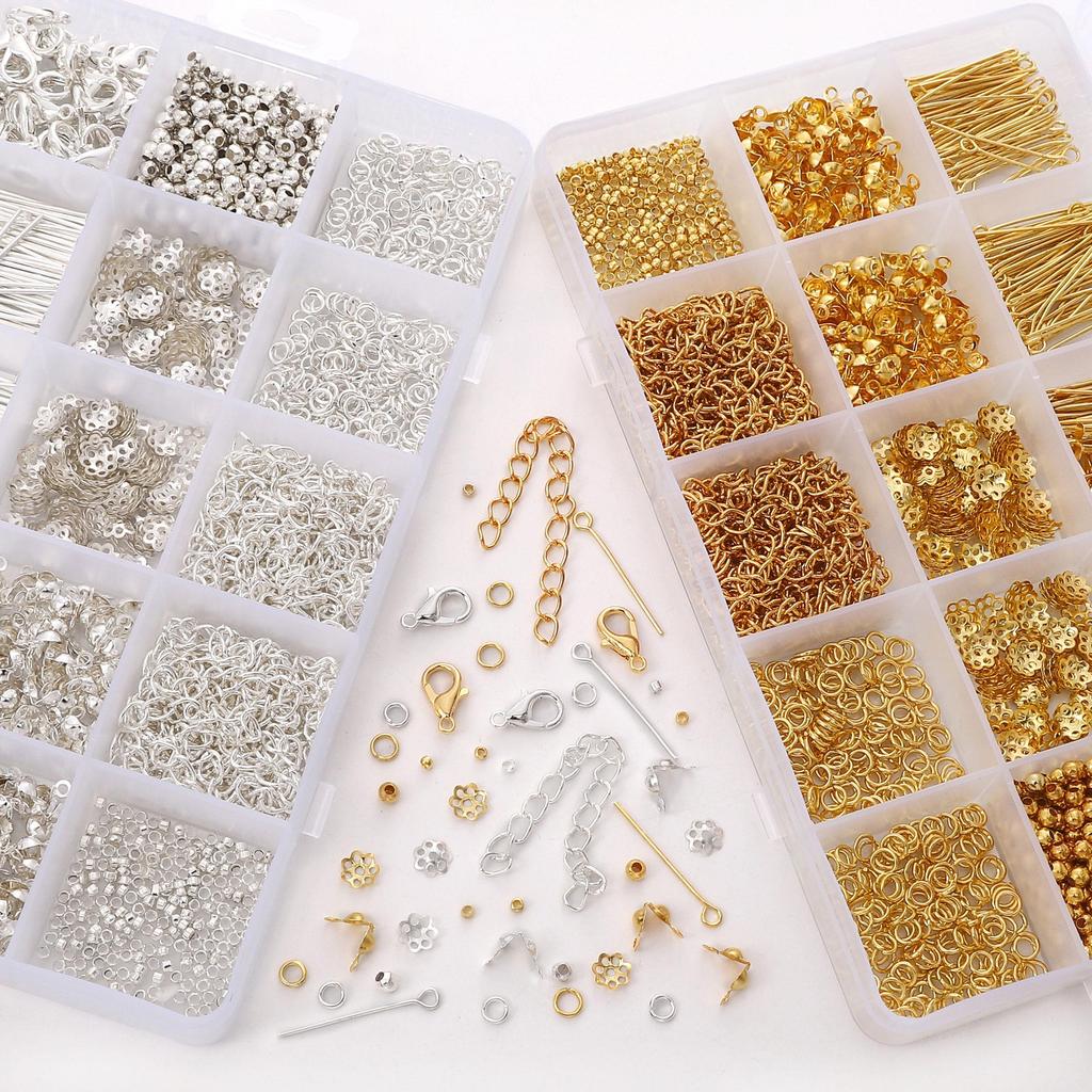 1260Pcs/Box Metal Lobster Clasps Jump Ring Chain Fitting Material Set For DIY Accessories Bracelets Necklaces Jewelry Making