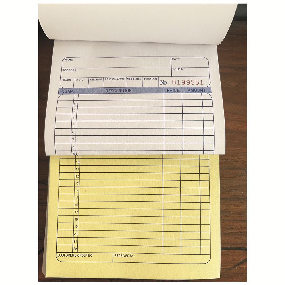 Two-Part Carbonless English Invoice & Receipt Book for Foreign Trade