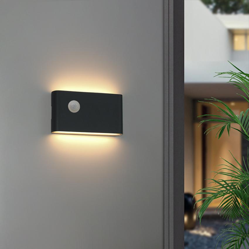 12W LED Outdoor Motion Sensor Waterproof Wall Lamps Up and Down Aluminum Wall Lights for Garden Courtyard Lighting Fixtures