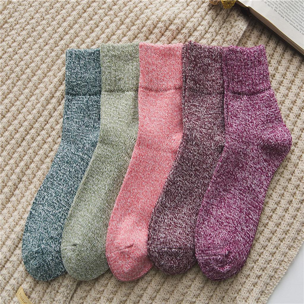 5 Pairs Of Women's Thick Socks Casual Winter Socks Carpet Socks