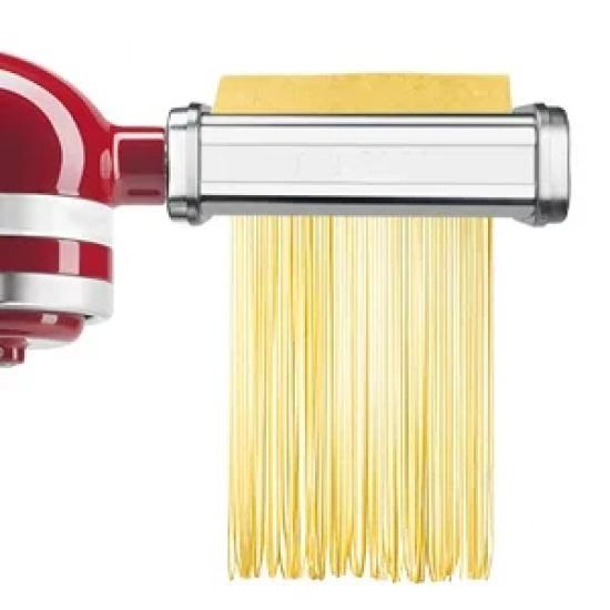 Насадка для пасты для миксера KitchenAid, Валок для раскатки теста для пасты, Резак для спагетти и феттучини, Нержавеющая сталь, Подходит для всех миксеров KitchenAid Chef