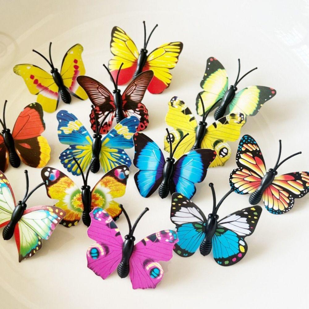 30Pcs Creative Thumb Tacks 3D Decorative Studs Portable Colorful Butterflies Push Pins  Stationery