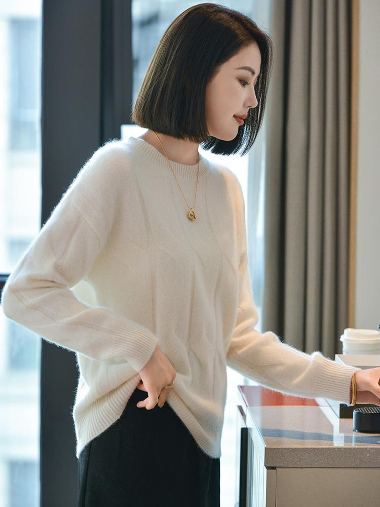 Женский кашемировый свитер Qinghe кашемир 30% кашемир 70% шерсть осенне-зимний кашемировый пуловер мягкий и теплый