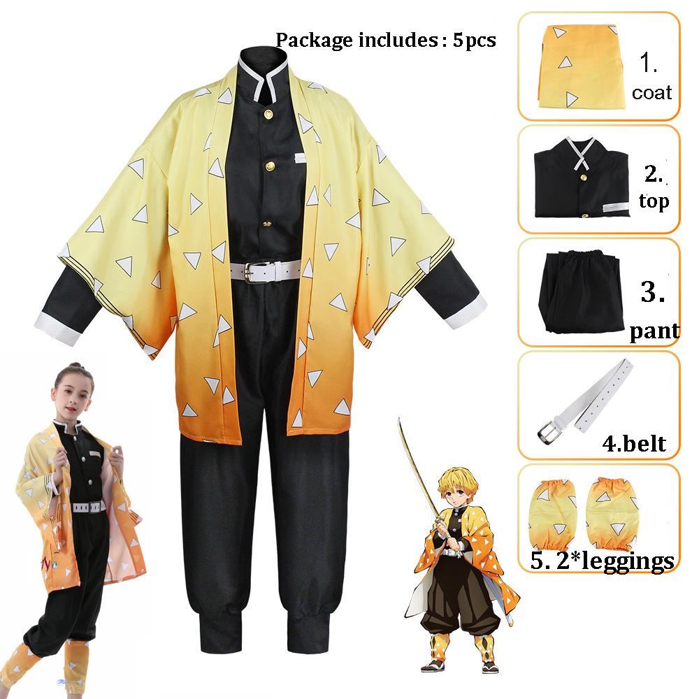 Аниме Убийца Демонов: Tsuyuri Kanawo Kamado Nezuko Кимоно Косплей для Девочек и Мальчиков, Костюм для Ролевой Игры, Детский Комплект