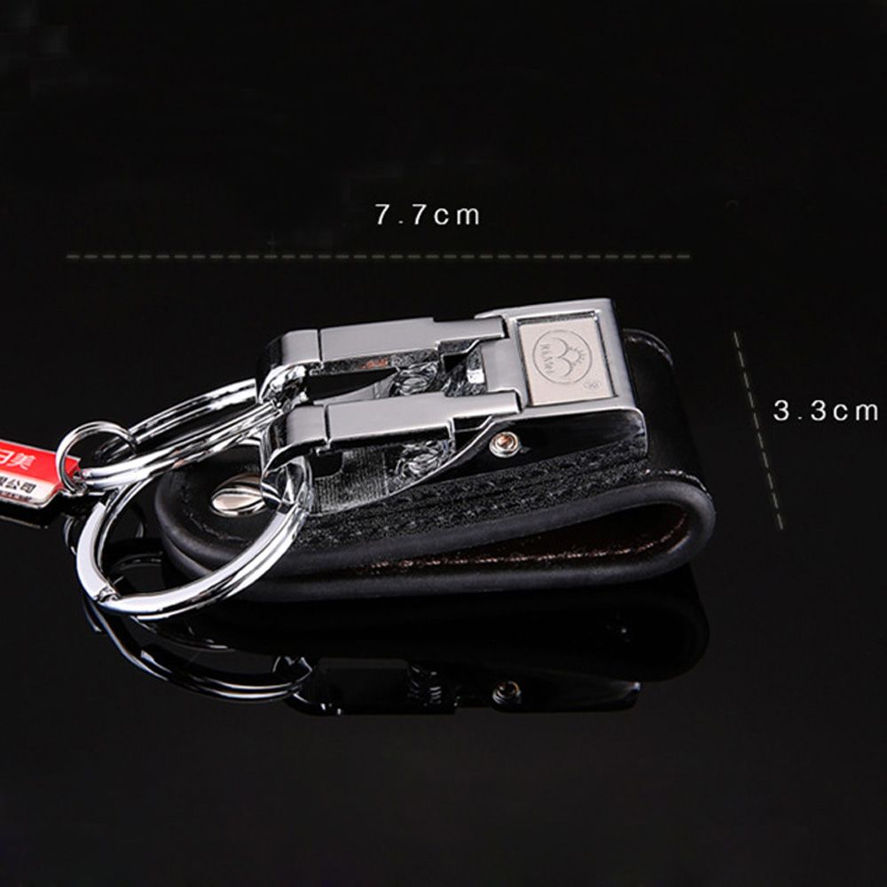 Detachable Belt Buckle Clip Stainless Steel Key Chain Keychain Key Ring Holder 2 Loops