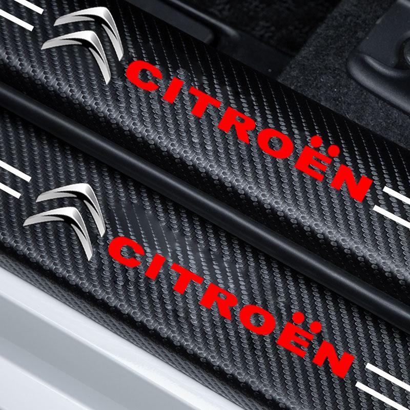 4 шт. Защитные наклейки на пороги автомобиля из углеродного волокна для Citroen C1 C2 C3 C4 C5 C6 C8 Picasso Cactus Vts Aircross C-Elysee